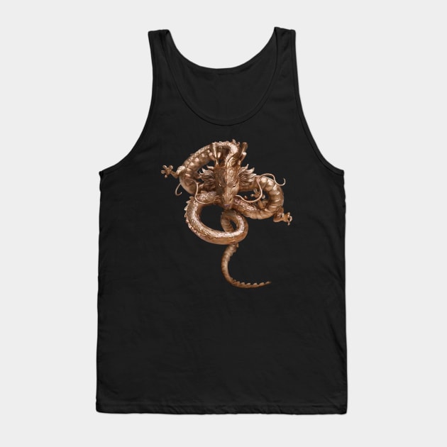 CooL Gold Dragon Tank Top by Dezigner007